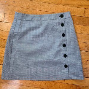 NWT - Plaid Skirt with Side Buttons